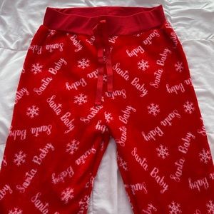 Red Christmas "Santa Baby" Fuzzy Pajamas. Woman S